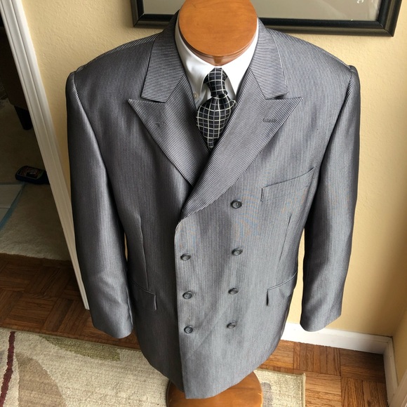 COPY - Caravelli Double Breasted Pinstripe Zoot Suit 42R - Picture 4 of 16